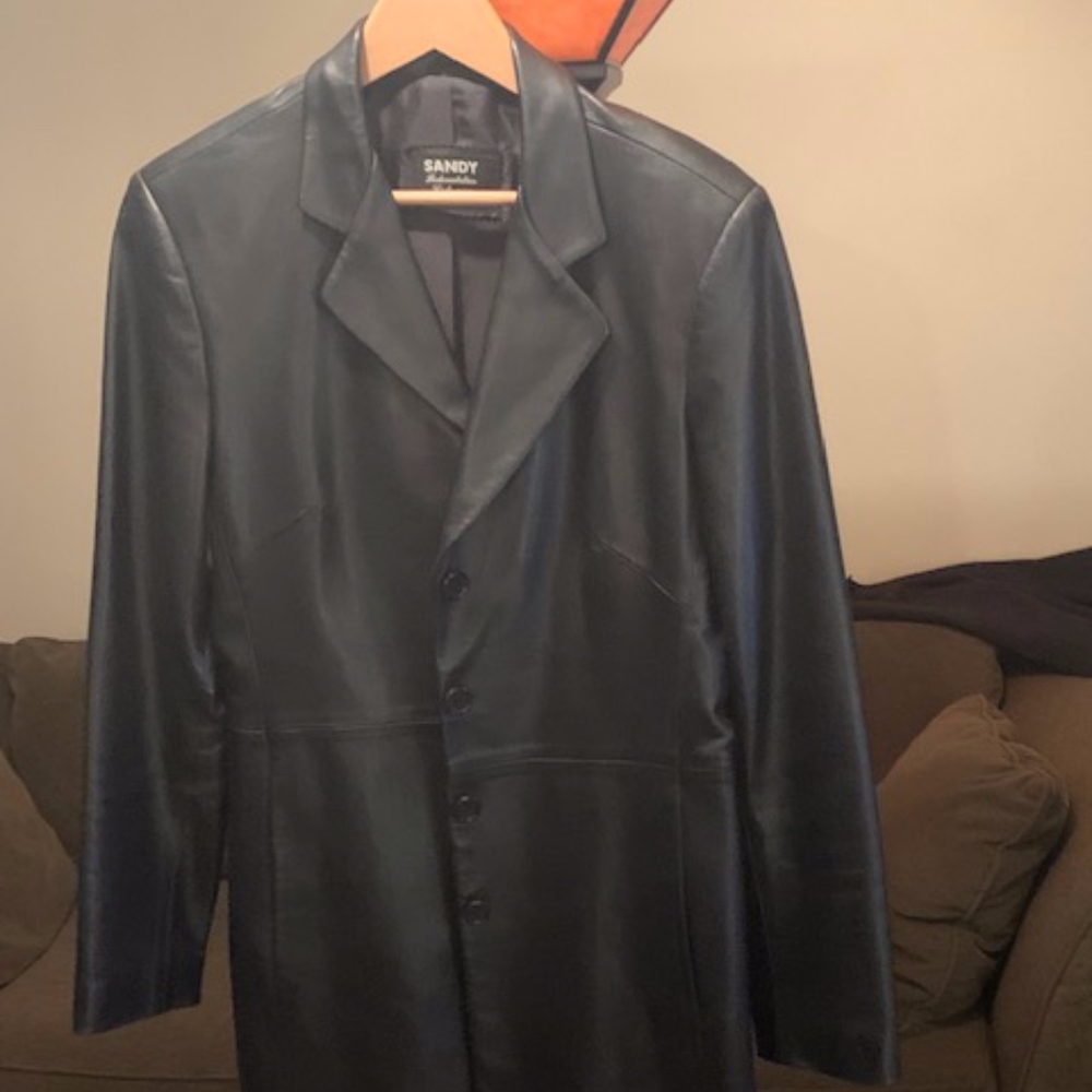 Black Leather dress coat